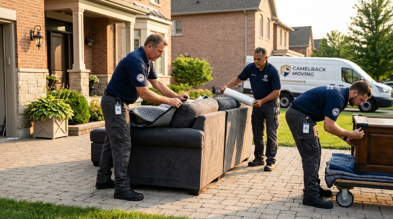 Large estate moving crew wrapping furniture in Bella Vista, AR