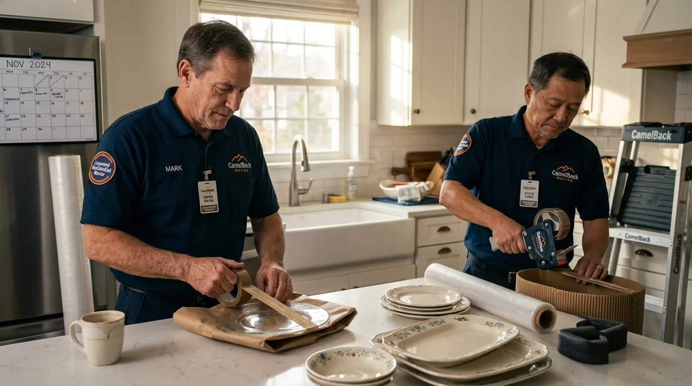 Professional crew packing kitchen dishware in Bella Vista, AR